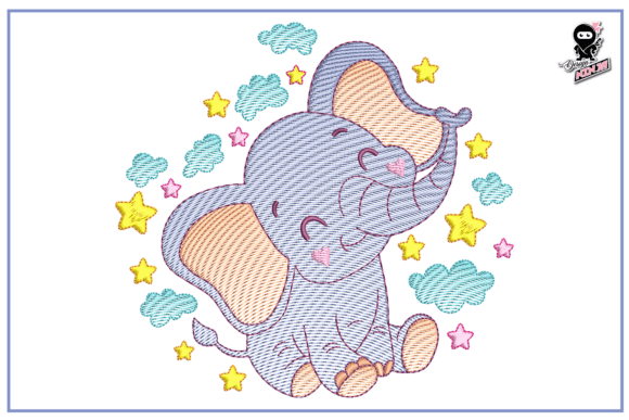 Download Cute Baby Elephant, Nursery Embroidery - Premium Resources