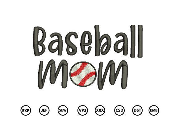 Download Baseball Mom Embroidery Design - Mom Collection