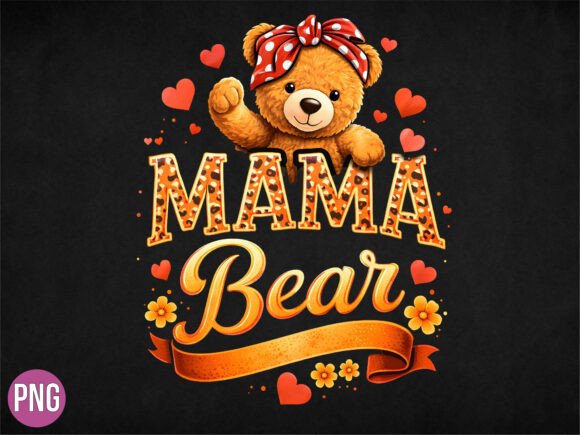 Download Mama Bear Teddy Leopard Bow PNG, MOM PNG - Mom Collection
