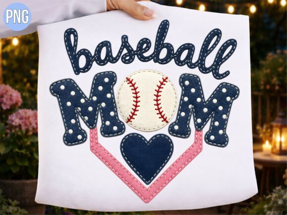 Download Faux Embroidery Baseball Mom PNG Shirt - Mom Collection