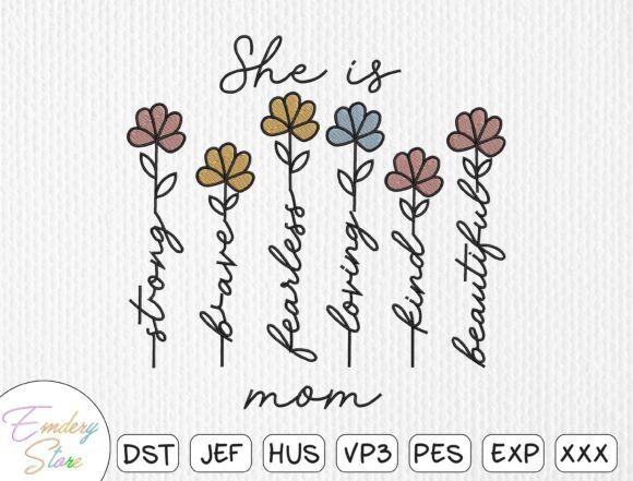 Download She is Mom Embroidery Design - Mom Collection