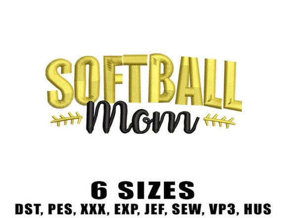 Download Softball Mom Life Embroidery Design - Mom Collection